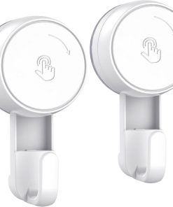 LUXEAR Heavy Duty Waterproof Shower Hooks 2 Pack - Suction Hook. No Drill Damage-Free Removable Reusable Wall Hooks for Bathroom Kitchen Towel Bathrobe Loofah Shower Hooks (Max Load 11LB/5KG)​