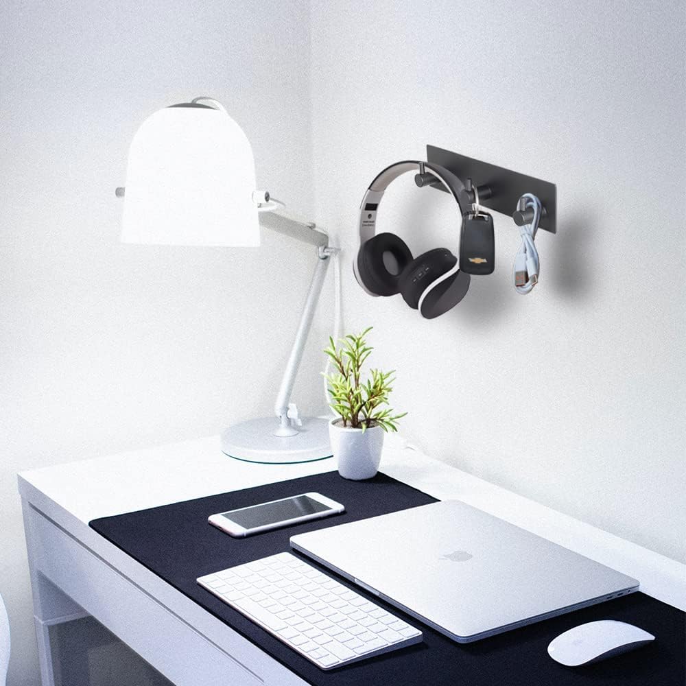 VIRFIN Key Holder for Wall with 2 Self-Adhesive Tapes. No Damage Key Holder Rack for Wall with 3 Key Hooks for Entryway. Door. Bathroom. Kitchen(Black) - Image 5