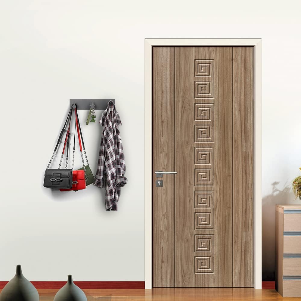 VIRFIN Key Holder for Wall with 2 Self-Adhesive Tapes. No Damage Key Holder Rack for Wall with 3 Key Hooks for Entryway. Door. Bathroom. Kitchen(Black) - Image 4